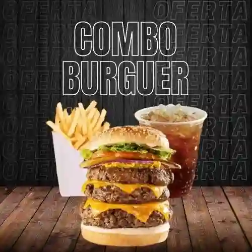Hamburguesa Triple + Papas + Tea Helado