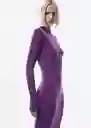 Vestido Iris Morado Talla XL Mujer Mango