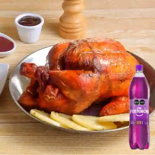 Combo Pollo Asado con Arepa + Uva Postobon 1.5 L