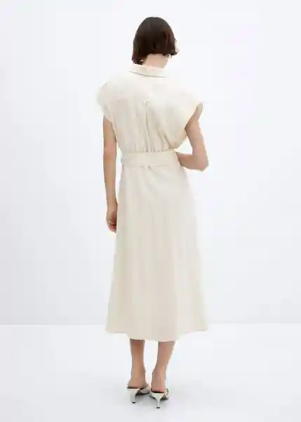 Vestido Ali-W Off White Talla L Mujer Mango