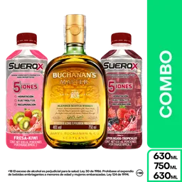 Combo Buchanans Master 750 mL + Suerox Fresa Kiwi + Frutos Rojos