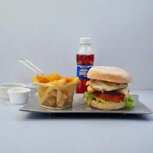 Hamburguesa de Res Huevo Frito en Combo