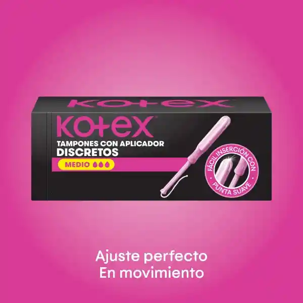 Tampones Kotex Medio Con Aplicador 8 Und