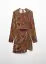 Vestido Madie Burdeos Talla S Mujer Mango