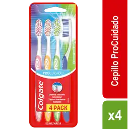 Cepillo de Dientes Suave Colgate Pro Cuidado x 4 Und