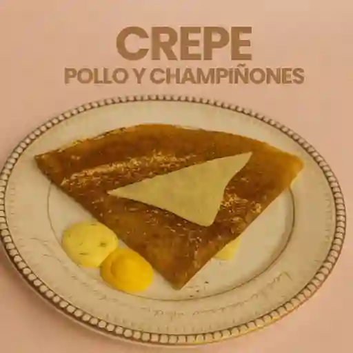 Crepe pollo y champiñones
