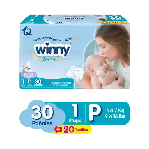 Winny Pack de Pañales Sensitive Etapa 1 + Toallitas Húmedas