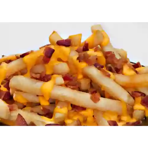 Papas con Queso Cheddar y Tocineta