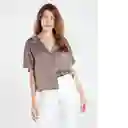  Camisa Peralpes Mujer Gris Nogal Oscuro Talla L Naf-Naf 