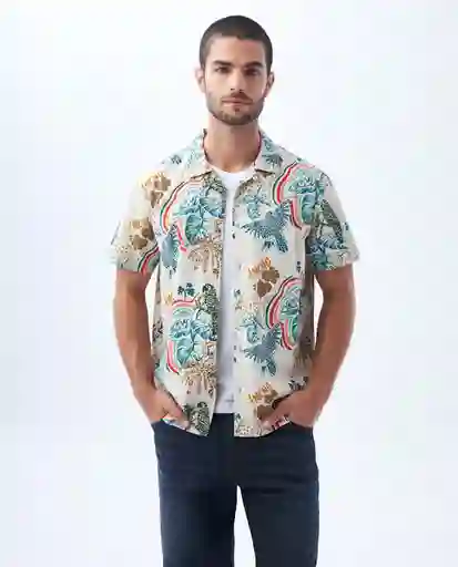 Camisa Hombre Crudo Talla L 812F003 Americanino