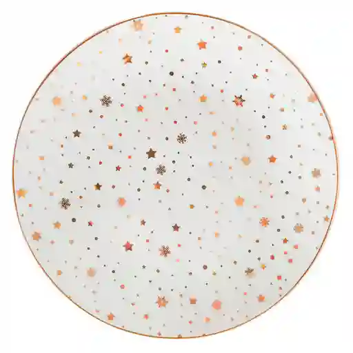 Cotidiana Plato Red Vajilla Gold Nav23