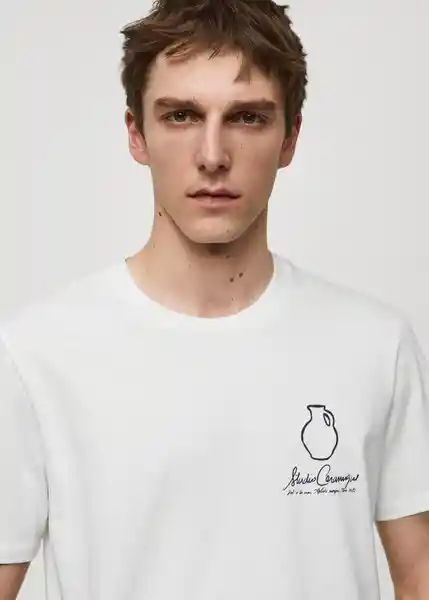 Camiseta Vasew Blanco Talla XXL Hombre Mango