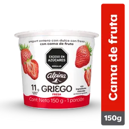 Alpina Yogurt Griego con Cama de Fresa