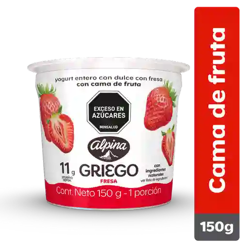Alpina Yogurt Griego con Cama de Fresa
