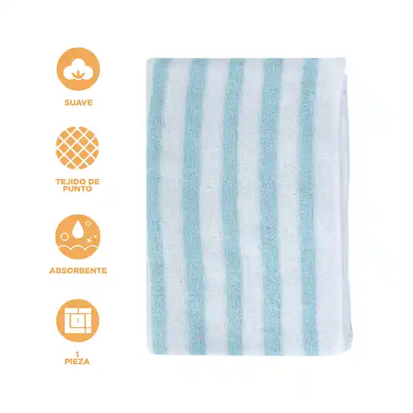Toalla de Baño Rayas Azul Miniso