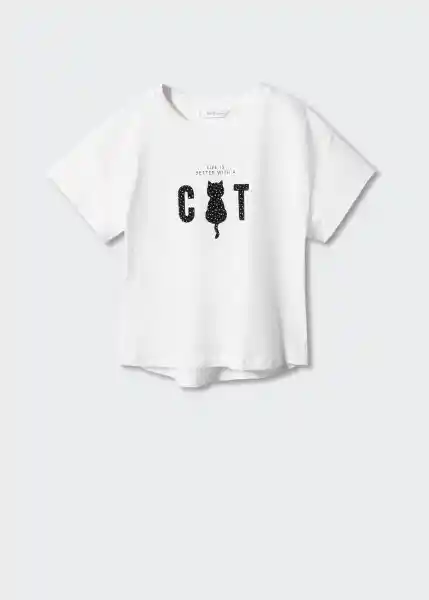 Camiseta Cat Off White Talla 10 Niña Mango