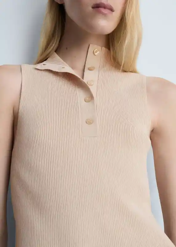 Top Tommy Beige Talla S Mujer Mango