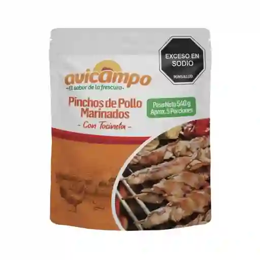 Avicampo Pinchos de Pollo Marinados con Tocineta