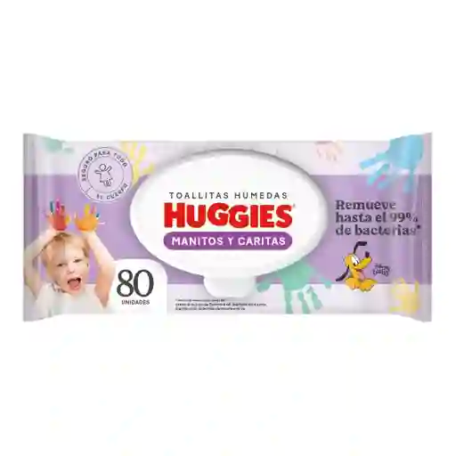 Toallitas Húmedas Huggies Manitos y Carita Desechables 80 Und