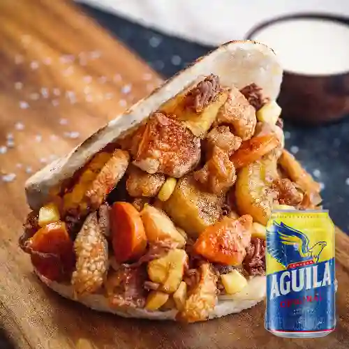 Combo Arepa Paisa + Cerveza Águila Original Lta 330ml