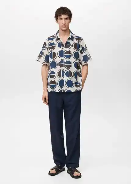 Camisa Begur Blanco Talla M Hombre Mango
