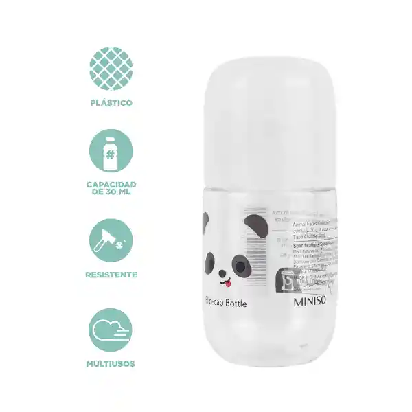 Botella Flip Top Colección Animal Faces Miniso