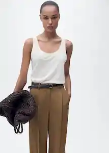 Pantalón Moskito Verde Talla 40 Mujer Mango