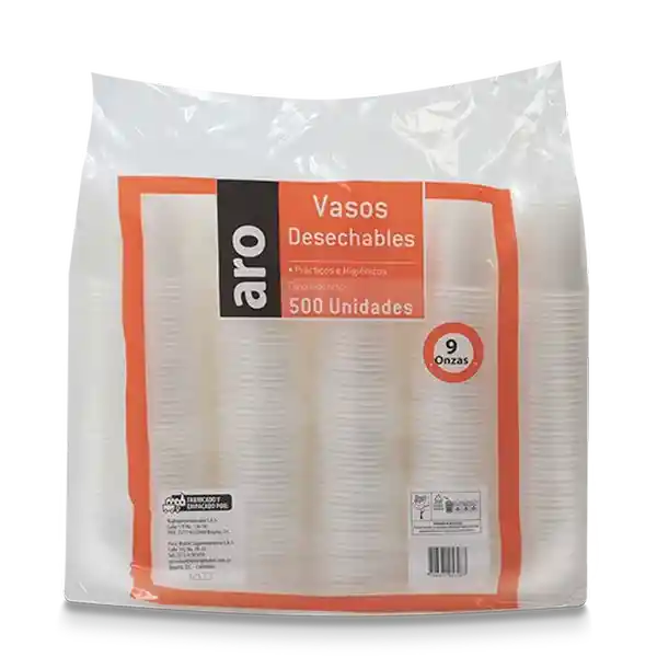 Aro Vaso Plástico Transparente 9 oz PG400Ll