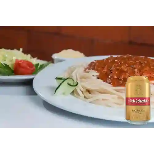 Combo Spaguetti Bolognesa + Club col. Dorada Lta 330ml