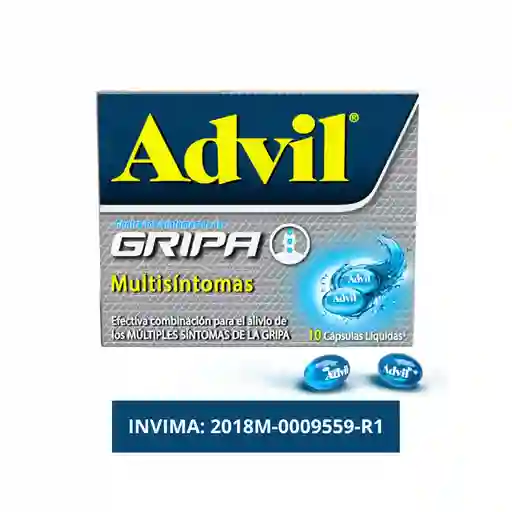 Advil Gripa, Ibuprofeno, Alivio De Multiples Sintomas De La Gripa ​x 10 CAPS*​