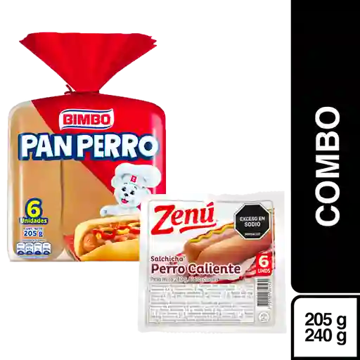Combo Salchicha Zenu + Pan de Perro Bimbo