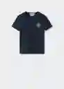 Camiseta Petra Navy Talla S Mujer Mango