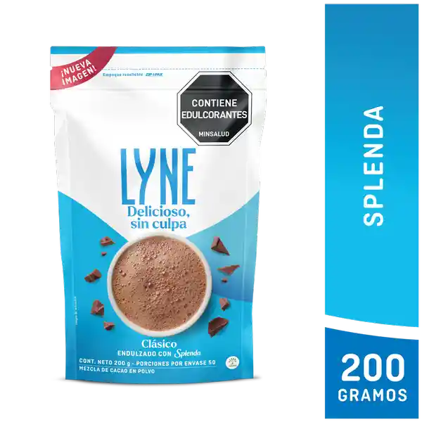Choco Lyne Chocolate en Polvo Clásico Endulzado Splenda 200 g