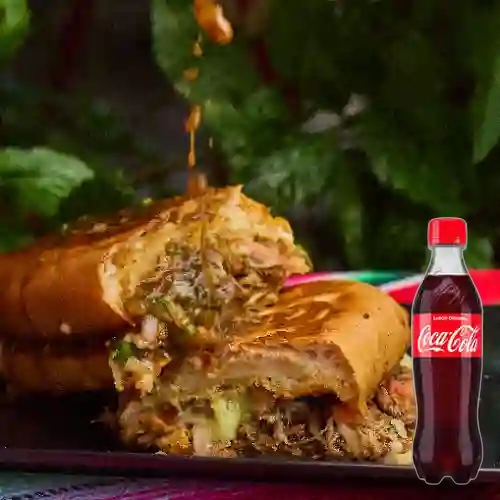 Combo Torta Birria + Coca-Cola Sabor Original 400 ml