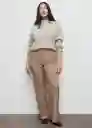 Pantalón Natalie Camel Talla 40 Mujer Mango