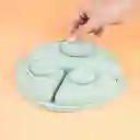 Tazón de Silicona Con 3 Compartimentos Verde Miniso