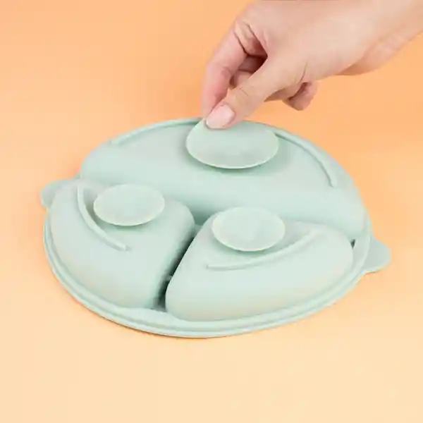 Tazón de Silicona Con 3 Compartimentos Verde Miniso