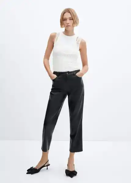 Pantalón Lille Negro Talla 46 Mujer Mango