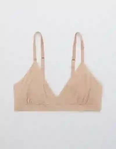 American Eagle Bralette Acanalado Triángulo Nude Natural Talla L