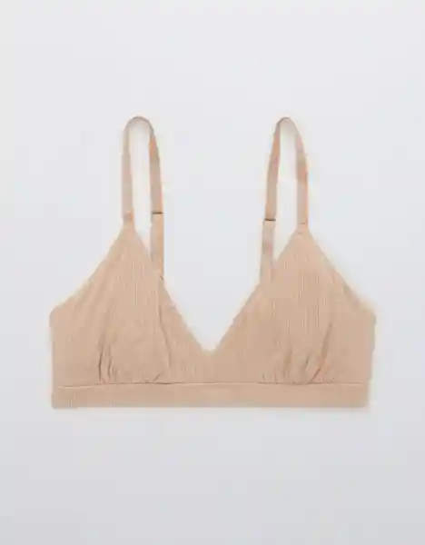 American Eagle Bralette Acanalado Triángulo Nude Natural Talla L