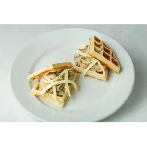 Waffles de pollo con champiñon