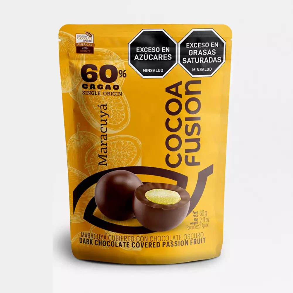 Cocoa Fusion Chocolate Oscuro y Maracuyá 60 g