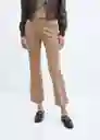 Pantalón Emily Camel Talla 36 Mujer Mango