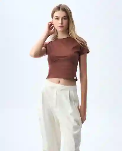 Camiseta Mujer Café Talla M 601G012_CAF191430 Americanino