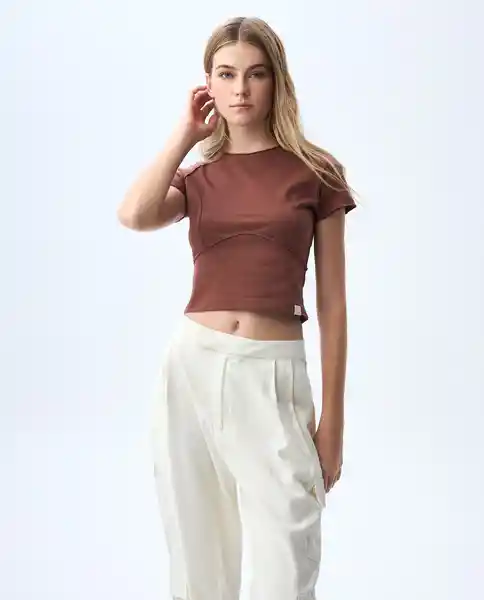 Camiseta Mujer Café Talla M 601G012_CAF191430 Americanino