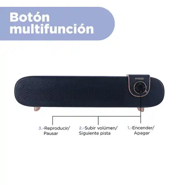 Bocina Inalámbrica Con Stereo Mod Soundbar Azul 01 Miniso