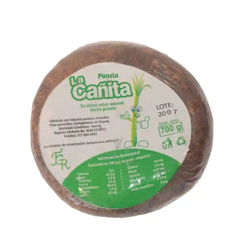 Panela La Cañita Redonda Cristal 700 G