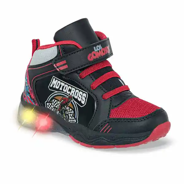 Los Gomosos Tenis Con Luces Weser Para Niño Color Negro Talla 29