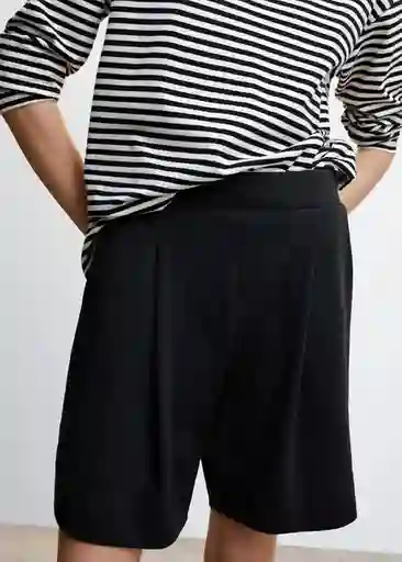 Bermuda Paco Negro Talla M Mujer Mango