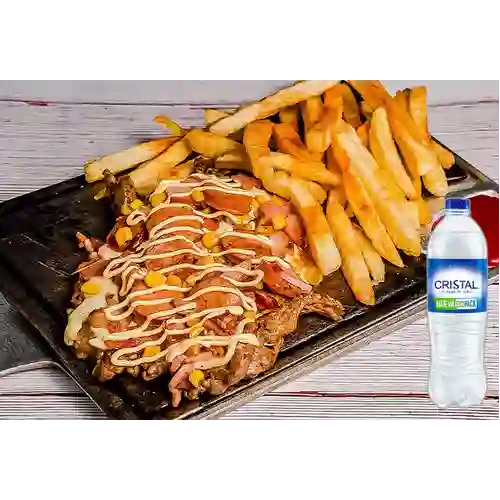 Combo Churrasco Ranchero + Cristal Sin Gas 600 ml